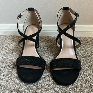 Kelly & Katie Black Sequined Strappy Heels